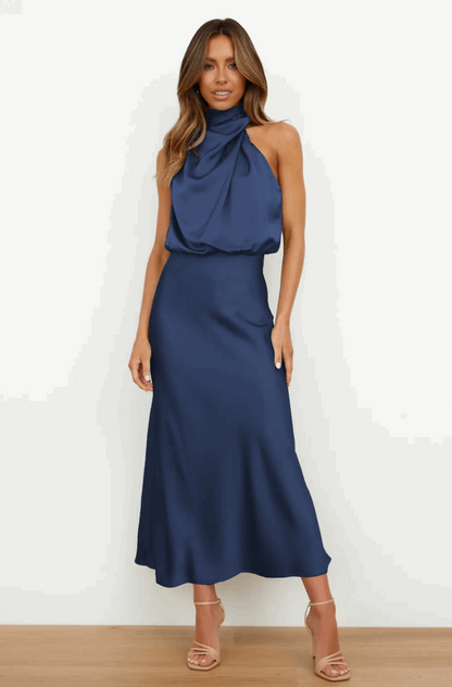 THE LARISSA DRESS - DONKER BLAUW