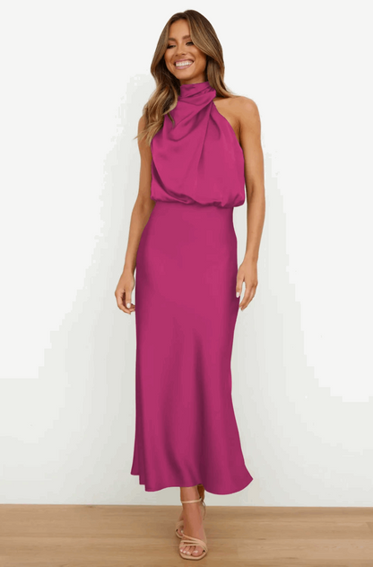 THE LARISSA DRESS - DONKER ROZE